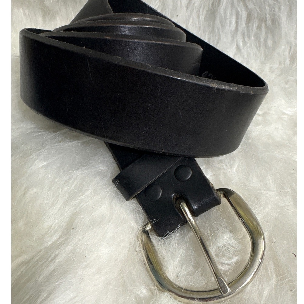 Vintage Belt Mens 42 Black Top Grain Leather Made In USA Good Work Casual